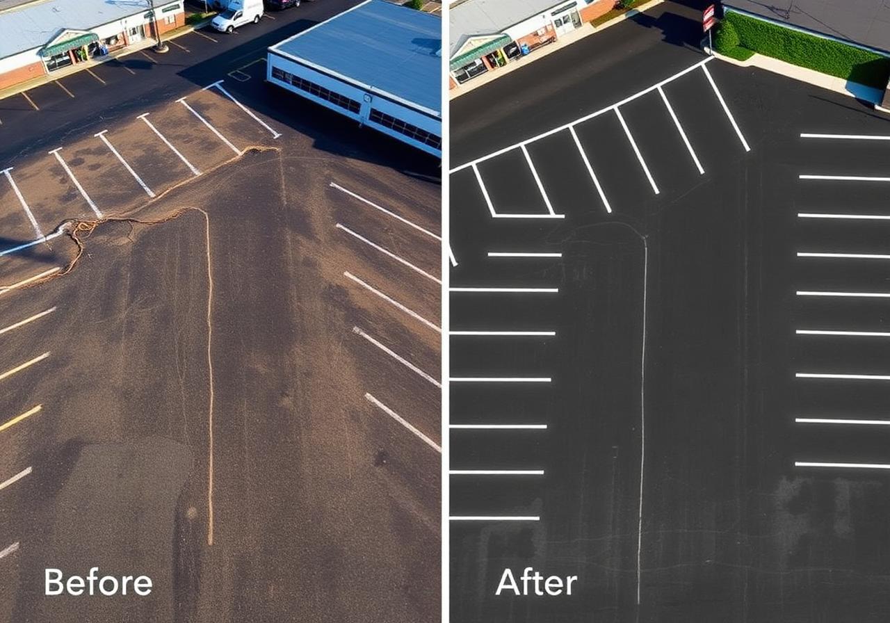 Before — Commercial Lot Re-Stripe